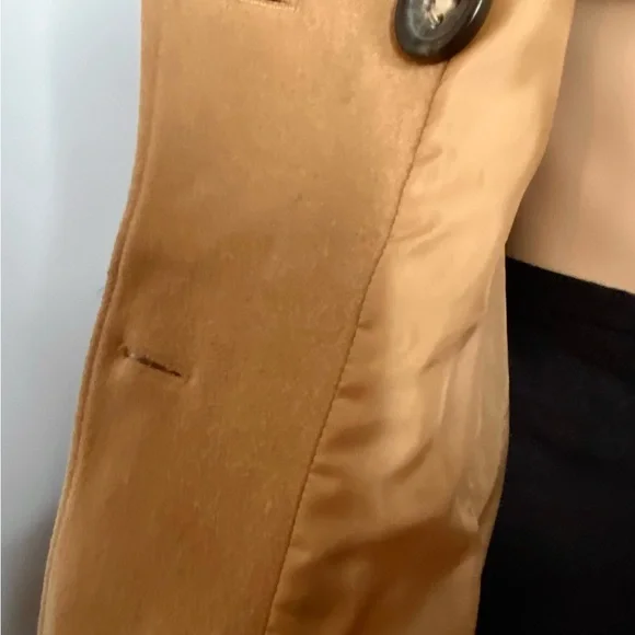 Sandra Angelozzi Women's Tan 78% Wool Belted Coat - Size 38 - Pre-Owned - Picture 10 of 15